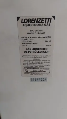 aquecedor agua a gas lorenzett
