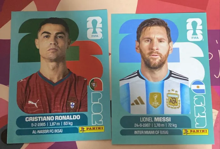 Figurinha Messi e Cristiano Ronaldo