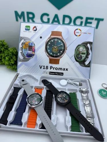 SMARTWATCH V18 PRO MAX + 7 PULSEIRAS | TELA 360×360
