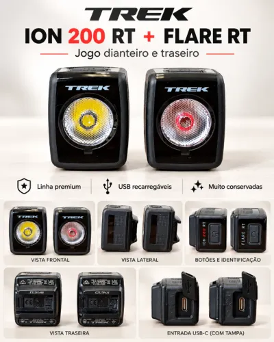 Lanternas Trek Bontrager Ion 200 RT e Flare RT, par com ANT+
