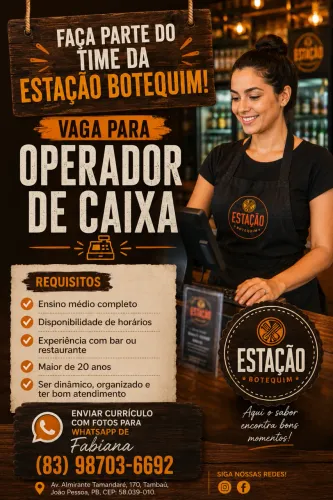 Vaga para operador de caixa