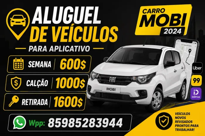 Aluguel de veículos pra aplicativo