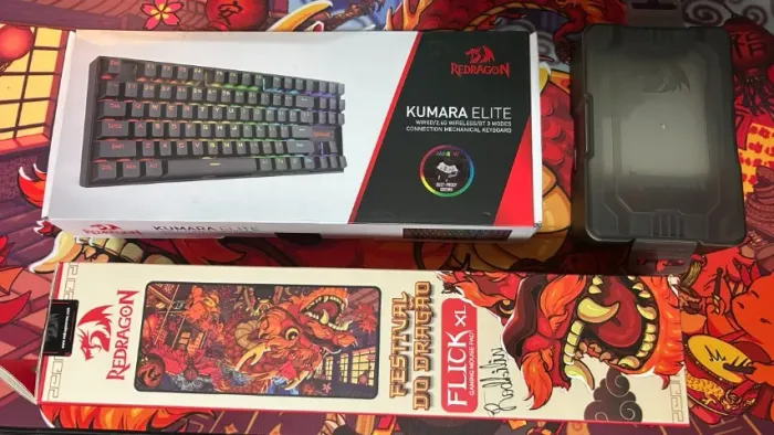 Kit Redragon - Mouse King Pro 4k, Teclado Kumara Elite, Mousepad Flick XL