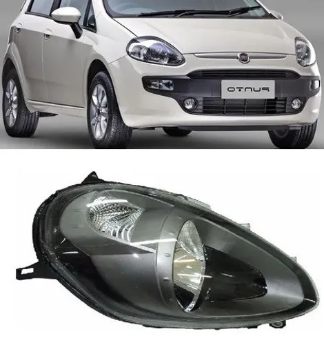 Farol fiat punto 2012 2013 2014 2015 mascara cinza