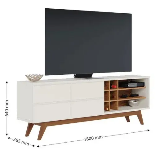 Rack Bancada Ambiente Noronha 1.8 Acetinado Noce Milano - Colibri