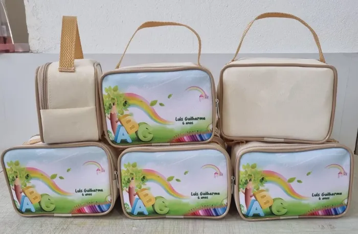  Necessaires Personalizadas ABC Safari bolsinha