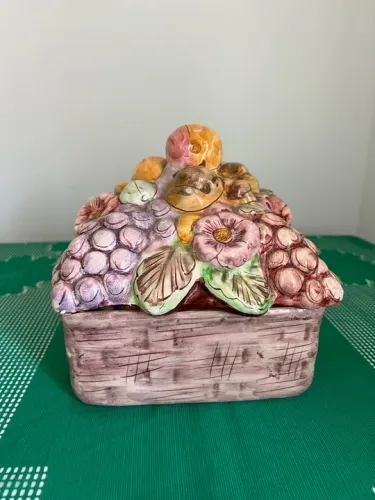 Decoração Fruteira Porcelana 20x18 cms -Antiga (crédito, débito, Pix e PicPay )