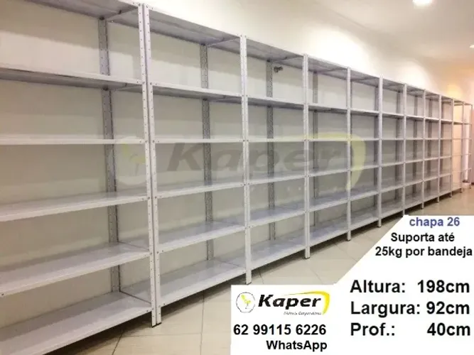 Estante de aço P40cm  c/ reforço  ( produto novo ) para ambiente organizado e eficiente!