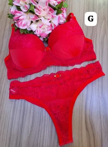 Conjunto lingerie feminina calcinha rendada
