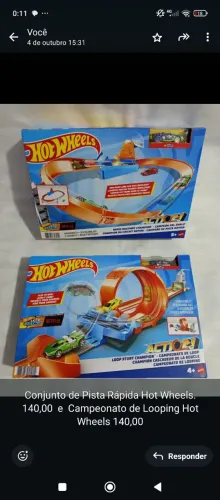 Pistas Hot Wheels Looping e Pista Rápida