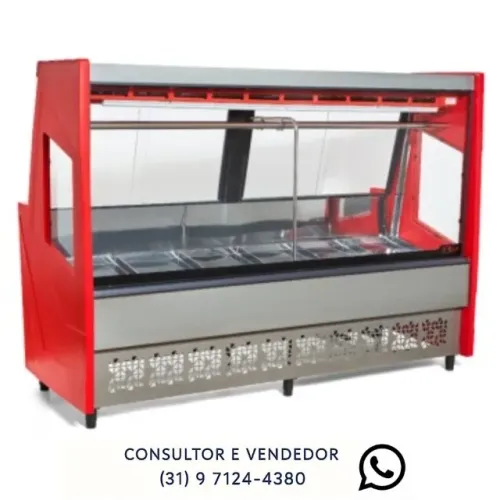 Balcão de Açougue 2M Vermelho Polar 220v Novo