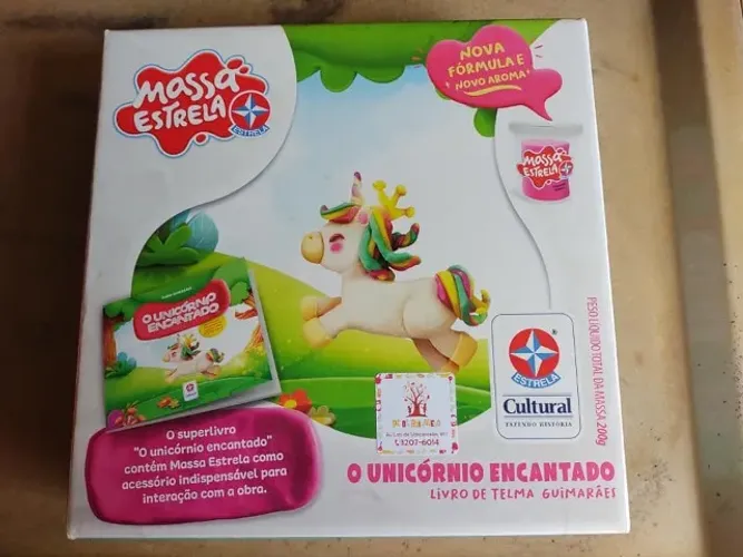 Super Massa Estrela Kit Unicórnio Encantado + Livro NOVO