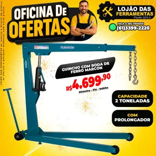 Guincho Hidráulico 2 Toneladas Com Prolongador Marcon