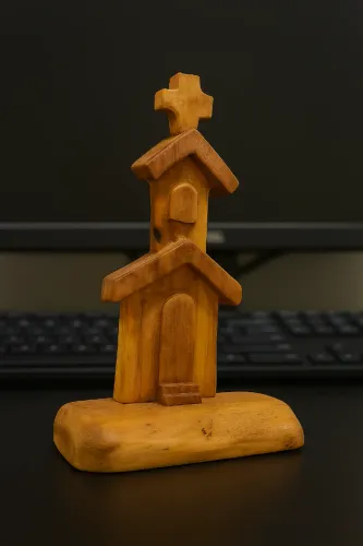 Decoracao - Igreja em Madeira - Enfeite de Igreja em Madeira Alto Relevo