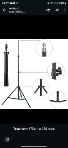 Tripé para Câmera 175cm - Novo