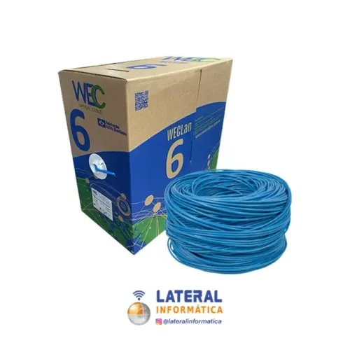 Cabo de rede Cat6 4P 24AWG Cm WecLAN 295 metros Azul