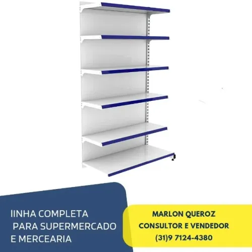 Gondola de Aço Parede 2M de Altura 30x40 Branca Polar