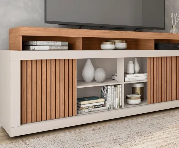 Rack de TV Moderno com Design Inovador 1.80 com rodizios 