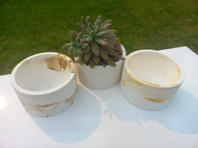 Vaso/ Vasinhos de gesso 3 por 10,00, impermeabilizados