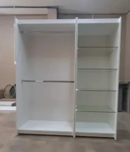 CABIDEIRO DUPLO + PRATELEIRA DE VIDRO