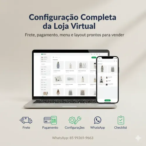 Configuração Completa da Loja Virtual | Frete, Pagamento, Menu e Layout