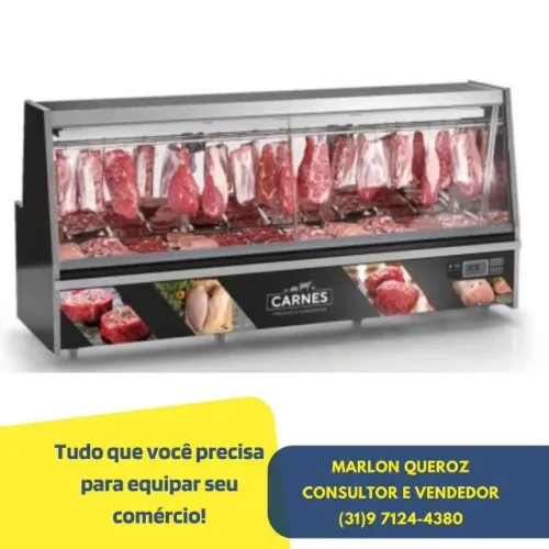 Balcão de Carnes Gelopar Preto 2,9 Metros