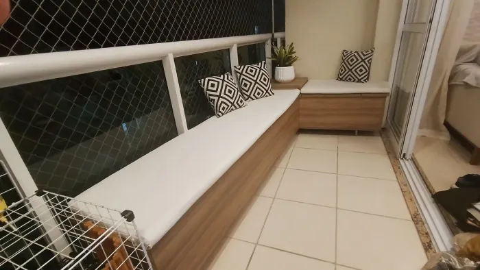 Móvel de Varanda em L Baú (Canto Alemão)