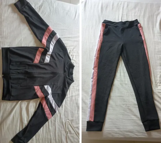 Conjunto calça e blusa em poliéster feminino GG