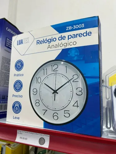 Relógio de Parede Analógico 25cm Leve