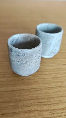 Copos Decorativos para Licor em Pedra Sabão 