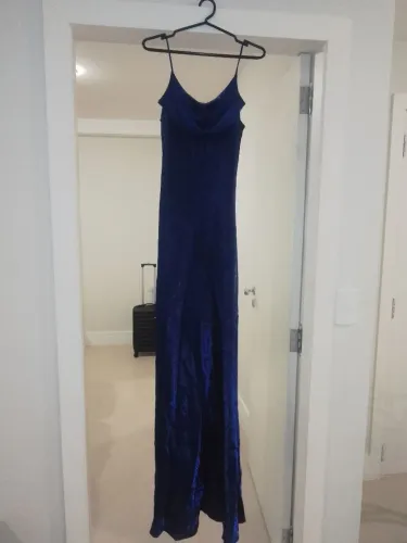 Vestido Longo Azul Royal com detalhe frontal - Tamanho 36 / P 