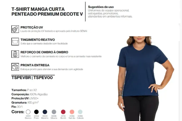 T- Shirt Camiseta Feminina Penteada Premium