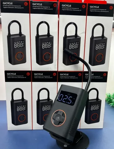 Compressor de Ar Portátil Xiaomi Qicycle N3 Digital Recarregável Carro/Bike Novo