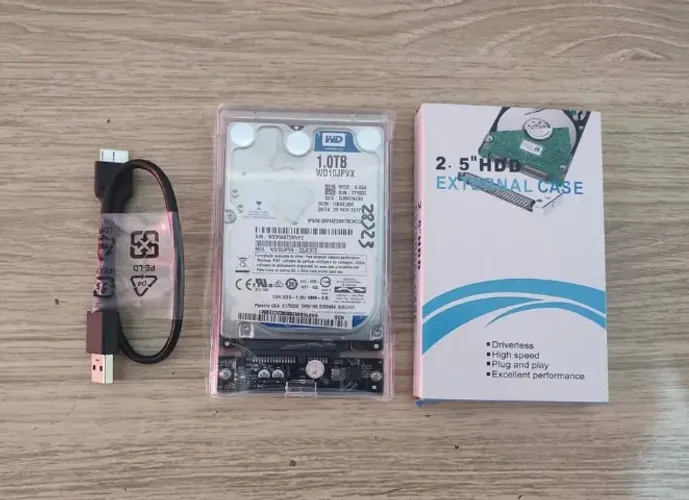 HD externo 1TB USB 3.0, P/ notebook, desktop e vídeo game