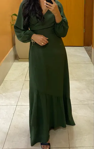 Vestido verde madrinha M traspassado