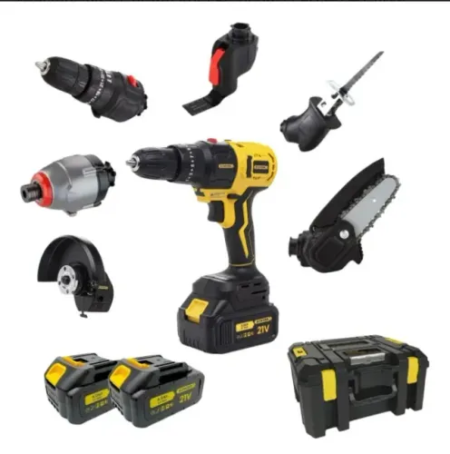 Kit 6 Em 1 Furadeira Parafusadeira Motoserra Multifuncional
