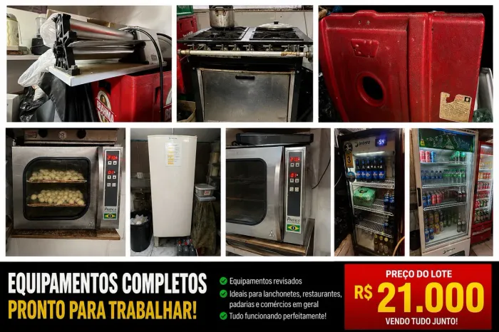 KIT COMPLETO MAQUINÁRIOS PARA LANCHONETE