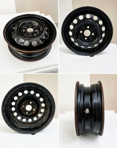 Uma roda de ferro ORIGINAL aro 14 JAC J2 ou J3 ESTEPE furacão 4x100 preto 