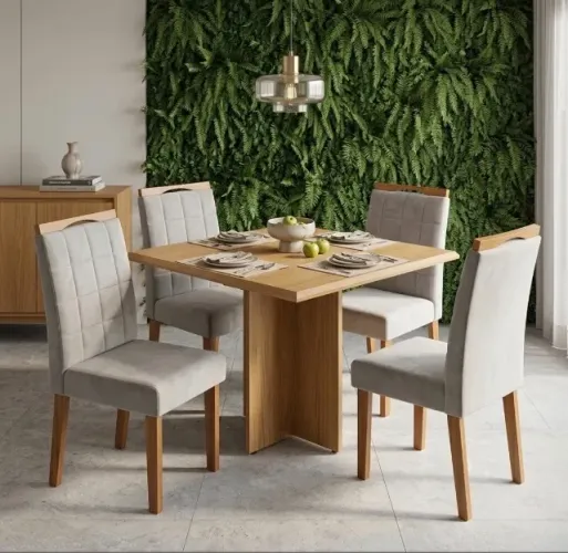 Mesa Verona 90 com 4 Cadeiras Florença