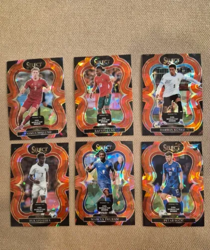 6 Cartas Panini Select Road To FIFA World Cup 2026 - Orange Wave Mezzanine