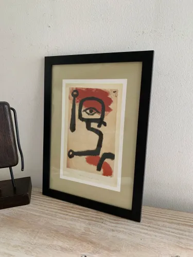 paul klee -  "The Timpanist" (O Timpanista) - arte emoldurada 24x32 cm - quadro