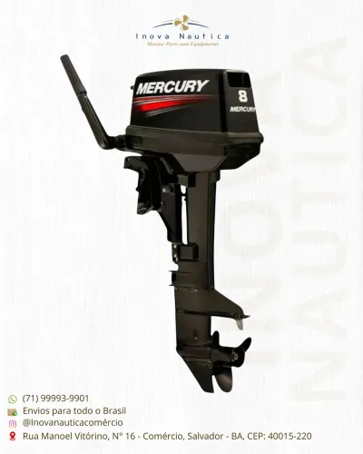 Motor de popa Mercury 8HP Rabeta Longa 
