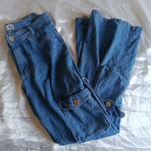 Calça cargo jeans 42