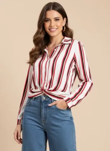 Blusa feminina tam M listras Swret Rain