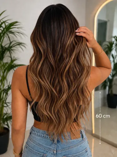 Extensão capilar ( mega Hair ) 60cm brasileiro
