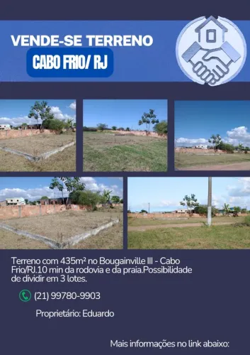 Terreno em condomínio Bougainville III - Unamar - Cabo Frio - RJ
