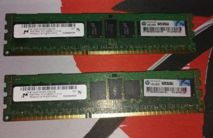 Kit 16GB (2x8GB) Memória RAM DDR3 ECC 1600MHz Micron - Xeon/Servidor
