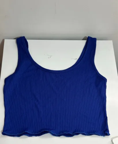 Cropped azul canelado 