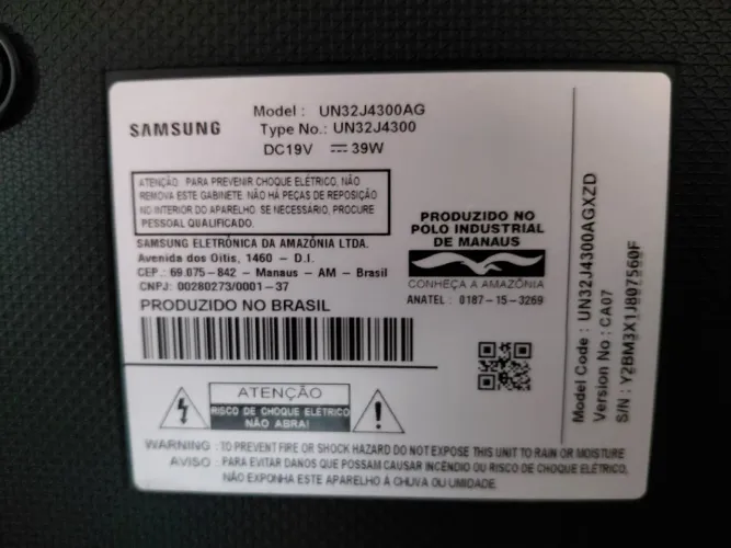 TV Samsung 32 com defeito placa