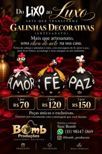 Galinhas Decorativas - Artesanato
